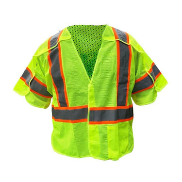 Class 3 Mesh 5PT Tearaway Vest - Orange Trim (VEST17TA)